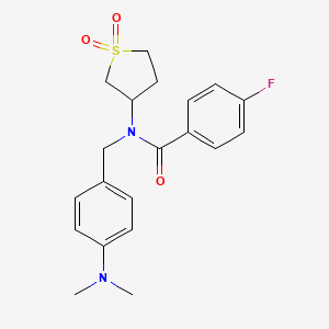 molecular formula C20H23FN2O3S B11597221 N-[4-(dimethylamino)benzyl]-N-(1,1-dioxidotetrahydrothiophen-3-yl)-4-fluorobenzamide 