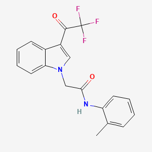 molecular formula C19H15F3N2O2 B11597665 N-(2-methylphenyl)-2-[3-(trifluoroacetyl)-1H-indol-1-yl]acetamide 