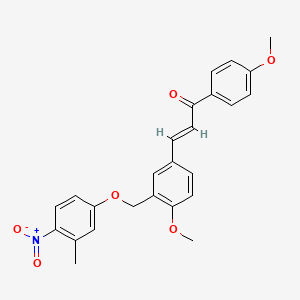 molecular formula C25H23NO6 B11597713 (2E)-3-{4-methoxy-3-[(3-methyl-4-nitrophenoxy)methyl]phenyl}-1-(4-methoxyphenyl)prop-2-en-1-one 