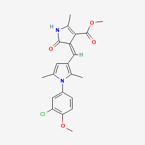 molecular formula C21H21ClN2O4 B11598243 methyl (4Z)-4-{[1-(3-chloro-4-methoxyphenyl)-2,5-dimethyl-1H-pyrrol-3-yl]methylidene}-2-methyl-5-oxo-4,5-dihydro-1H-pyrrole-3-carboxylate 