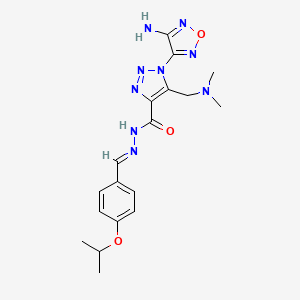 molecular formula C18H23N9O3 B11598312 1-(4-Amino-1,2,5-oxadiazol-3-YL)-5-[(dimethylamino)methyl]-N'-[(E)-[4-(propan-2-yloxy)phenyl]methylidene]-1H-1,2,3-triazole-4-carbohydrazide 