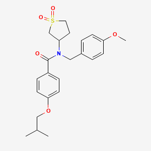 molecular formula C23H29NO5S B11598483 N-(1,1-dioxidotetrahydrothiophen-3-yl)-N-(4-methoxybenzyl)-4-(2-methylpropoxy)benzamide 