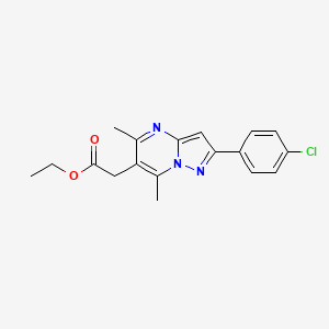molecular formula C18H18ClN3O2 B11598493 Ethyl [2-(4-chlorophenyl)-5,7-dimethylpyrazolo[1,5-a]pyrimidin-6-yl]acetate 