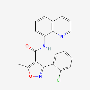 molecular formula C20H14ClN3O2 B11598511 3-(2-chlorophenyl)-5-methyl-N-quinolin-8-yl-1,2-oxazole-4-carboxamide CAS No. 5857-85-2