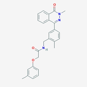 molecular formula C26H25N3O3 B11598548 N-[2-methyl-5-(3-methyl-4-oxo-3,4-dihydrophthalazin-1-yl)benzyl]-2-(3-methylphenoxy)acetamide 