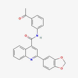 molecular formula C25H18N2O4 B11598634 N-(3-acetylphenyl)-2-(1,3-benzodioxol-5-yl)quinoline-4-carboxamide 