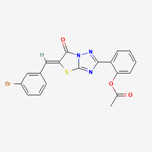molecular formula C19H12BrN3O3S B11598704 2-[(5Z)-5-(3-bromobenzylidene)-6-oxo-5,6-dihydro[1,3]thiazolo[3,2-b][1,2,4]triazol-2-yl]phenyl acetate 