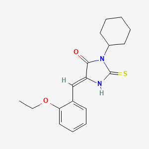 molecular formula C18H22N2O2S B11598741 (5Z)-3-cyclohexyl-5-[(2-ethoxyphenyl)methylidene]-2-sulfanylideneimidazolidin-4-one 
