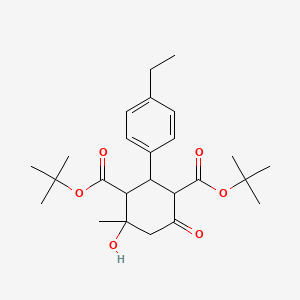 molecular formula C25H36O6 B11598781 Di-tert-butyl 2-(4-ethylphenyl)-4-hydroxy-4-methyl-6-oxocyclohexane-1,3-dicarboxylate 