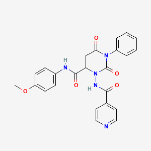 molecular formula C24H21N5O5 B11598795 N-(4-methoxyphenyl)-2,6-dioxo-1-phenyl-3-[(pyridin-4-ylcarbonyl)amino]hexahydropyrimidine-4-carboxamide 