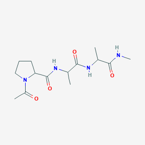 molecular formula C14H24N4O4 B115988 1-acetyl-N-[1-[[1-(methylamino)-1-oxopropan-2-yl]amino]-1-oxopropan-2-yl]pyrrolidine-2-carboxamide CAS No. 145196-52-7