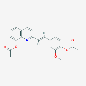 molecular formula C22H19NO5 B11598964 2-{(E)-2-[4-(acetyloxy)-3-methoxyphenyl]ethenyl}quinolin-8-yl acetate 
