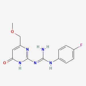 molecular formula C13H14FN5O2 B11598965 n-(4-Fluorophenyl)-n'-[4-hydroxy-6-(methoxymethyl)pyrimidin-2-yl]guanidine 
