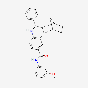 molecular formula C28H28N2O2 B11599030 N-(3-methoxyphenyl)-6-phenyl-5,6,6a,7,8,9,10,10a-octahydro-7,10-methanophenanthridine-2-carboxamide 