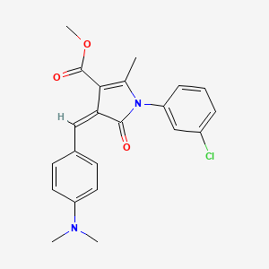 molecular formula C22H21ClN2O3 B11599130 methyl (4Z)-1-(3-chlorophenyl)-4-[4-(dimethylamino)benzylidene]-2-methyl-5-oxo-4,5-dihydro-1H-pyrrole-3-carboxylate 