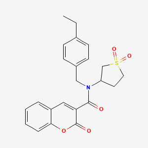molecular formula C23H23NO5S B11599133 N-(1,1-dioxidotetrahydrothiophen-3-yl)-N-(4-ethylbenzyl)-2-oxo-2H-chromene-3-carboxamide 