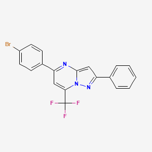 molecular formula C19H11BrF3N3 B11599299 5-(4-Bromophenyl)-2-phenyl-7-(trifluoromethyl)pyrazolo[1,5-a]pyrimidine 