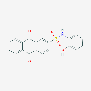 molecular formula C20H13NO5S B11599337 N-(2-hydroxyphenyl)-9,10-dioxo-9,10-dihydroanthracene-2-sulfonamide 