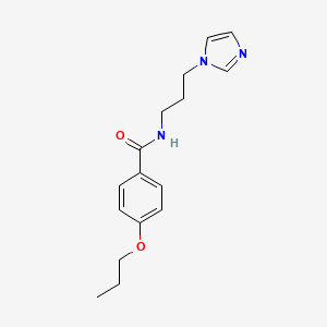 molecular formula C16H21N3O2 B11599592 N-[3-(1H-imidazol-1-yl)propyl]-4-propoxybenzamide 