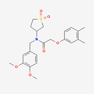 molecular formula C23H29NO6S B11599626 N-(3,4-dimethoxybenzyl)-2-(3,4-dimethylphenoxy)-N-(1,1-dioxidotetrahydrothiophen-3-yl)acetamide 