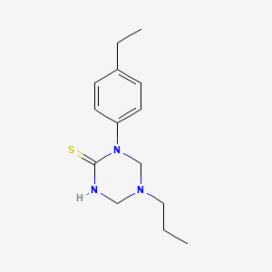 molecular formula C14H21N3S B11599633 1-(4-Ethylphenyl)-5-propyl-1,3,5-triazinane-2-thione 