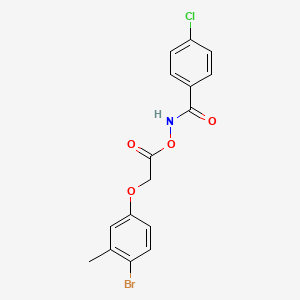 molecular formula C16H13BrClNO4 B11599634 N-{[(4-Bromo-3-methylphenoxy)acetyl]oxy}-4-chlorobenzamide CAS No. 6091-09-4