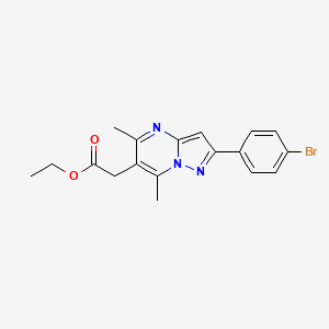 molecular formula C18H18BrN3O2 B11599674 Ethyl [2-(4-bromophenyl)-5,7-dimethylpyrazolo[1,5-a]pyrimidin-6-yl]acetate 