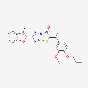 molecular formula C24H19N3O4S B11599807 (5Z)-5-[3-methoxy-4-(prop-2-en-1-yloxy)benzylidene]-2-(3-methyl-1-benzofuran-2-yl)[1,3]thiazolo[3,2-b][1,2,4]triazol-6(5H)-one 