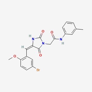 molecular formula C20H18BrN3O4 B11599872 2-[(4E)-4-(5-bromo-2-methoxybenzylidene)-2,5-dioxoimidazolidin-1-yl]-N-(3-methylphenyl)acetamide 