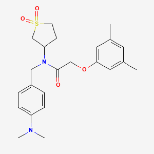 molecular formula C23H30N2O4S B11599876 N-[4-(dimethylamino)benzyl]-2-(3,5-dimethylphenoxy)-N-(1,1-dioxidotetrahydrothiophen-3-yl)acetamide 