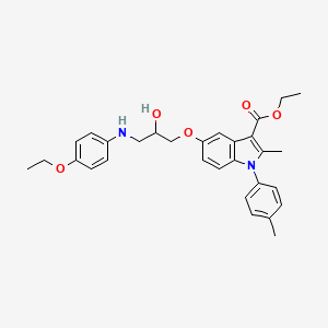 molecular formula C30H34N2O5 B11599897 ethyl 5-{3-[(4-ethoxyphenyl)amino]-2-hydroxypropoxy}-2-methyl-1-(4-methylphenyl)-1H-indole-3-carboxylate 
