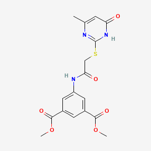 molecular formula C17H17N3O6S B11599983 Dimethyl 5-({[(4-methyl-6-oxo-1,6-dihydro-2-pyrimidinyl)thio]acetyl}amino)isophthalate 