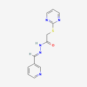 molecular formula C12H11N5OS B11600013 N'-[(E)-pyridin-3-ylmethylidene]-2-(pyrimidin-2-ylsulfanyl)acetohydrazide 