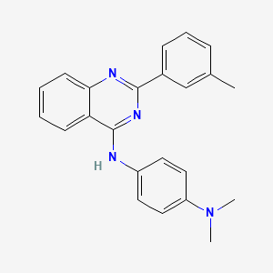 molecular formula C23H22N4 B11600061 N,N-dimethyl-N'-[2-(3-methylphenyl)quinazolin-4-yl]benzene-1,4-diamine 