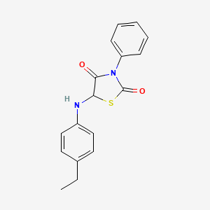 molecular formula C17H16N2O2S B11600133 5-[(4-Ethylphenyl)amino]-3-phenyl-1,3-thiazolidine-2,4-dione 