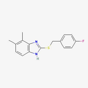 molecular formula C16H15FN2S B11600242 2-[(4-fluorobenzyl)sulfanyl]-4,5-dimethyl-1H-benzimidazole 