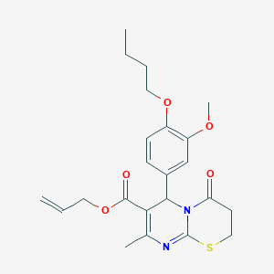 molecular formula C23H28N2O5S B11600275 allyl 6-(4-butoxy-3-methoxyphenyl)-8-methyl-4-oxo-3,4-dihydro-2H,6H-pyrimido[2,1-b][1,3]thiazine-7-carboxylate CAS No. 618411-14-6