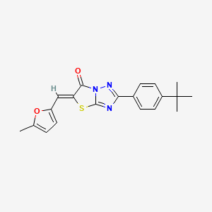 molecular formula C20H19N3O2S B11600283 (5Z)-2-(4-tert-butylphenyl)-5-[(5-methylfuran-2-yl)methylidene][1,3]thiazolo[3,2-b][1,2,4]triazol-6(5H)-one 