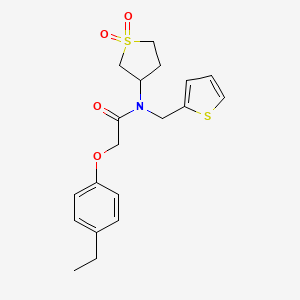 molecular formula C19H23NO4S2 B11600287 N-(1,1-dioxidotetrahydrothiophen-3-yl)-2-(4-ethylphenoxy)-N-(thiophen-2-ylmethyl)acetamide 