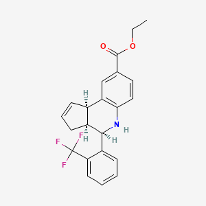 molecular formula C22H20F3NO2 B11600306 ethyl (3aS,4R,9bR)-4-[2-(trifluoromethyl)phenyl]-3a,4,5,9b-tetrahydro-3H-cyclopenta[c]quinoline-8-carboxylate 
