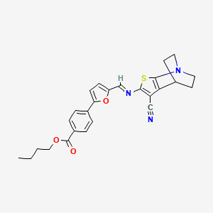 molecular formula C26H25N3O3S B11600332 butyl 4-(5-{(E)-[(3-cyano-5,6-dihydro-4H-4,7-ethanothieno[2,3-b]pyridin-2-yl)imino]methyl}-2-furyl)benzoate 