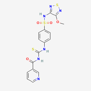 molecular formula C16H14N6O4S3 B11600382 N-({4-[(4-methoxy-1,2,5-thiadiazol-3-yl)sulfamoyl]phenyl}carbamothioyl)pyridine-3-carboxamide 