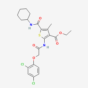 molecular formula C23H26Cl2N2O5S B11600464 Ethyl 5-(cyclohexylcarbamoyl)-2-{[(2,4-dichlorophenoxy)acetyl]amino}-4-methylthiophene-3-carboxylate 