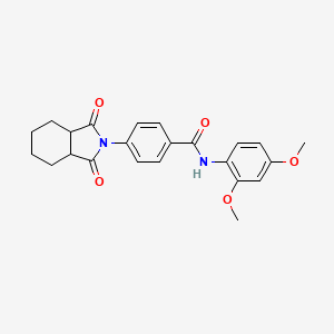 molecular formula C23H24N2O5 B11600490 N-(2,4-dimethoxyphenyl)-4-(1,3-dioxooctahydro-2H-isoindol-2-yl)benzamide 