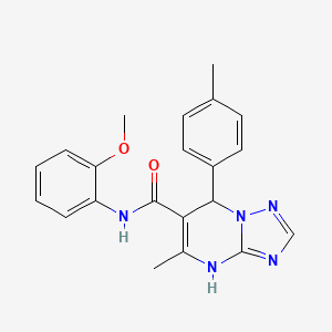 molecular formula C21H21N5O2 B11600609 N-(2-methoxyphenyl)-5-methyl-7-(4-methylphenyl)-4,7-dihydro[1,2,4]triazolo[1,5-a]pyrimidine-6-carboxamide 