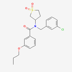 molecular formula C21H24ClNO4S B11600612 N-(3-chlorobenzyl)-N-(1,1-dioxidotetrahydrothiophen-3-yl)-3-propoxybenzamide 