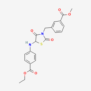 molecular formula C21H20N2O6S B11600929 Methyl 3-[(5-{[4-(ethoxycarbonyl)phenyl]amino}-2,4-dioxo-1,3-thiazolidin-3-yl)methyl]benzoate 