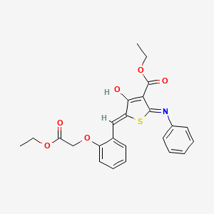molecular formula C24H23NO6S B11601071 ethyl (5Z)-5-[2-(2-ethoxy-2-oxoethoxy)benzylidene]-4-oxo-2-(phenylamino)-4,5-dihydrothiophene-3-carboxylate 