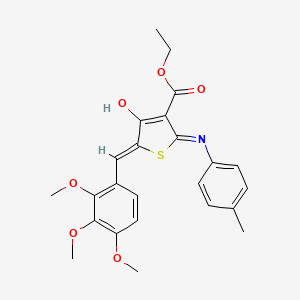 molecular formula C24H25NO6S B11601101 ethyl (5Z)-2-[(4-methylphenyl)amino]-4-oxo-5-(2,3,4-trimethoxybenzylidene)-4,5-dihydrothiophene-3-carboxylate 