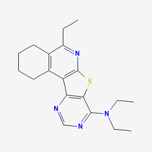 molecular formula C19H24N4S B11601161 N,N,8-triethyl-11-thia-9,14,16-triazatetracyclo[8.7.0.02,7.012,17]heptadeca-1,7,9,12,14,16-hexaen-13-amine 